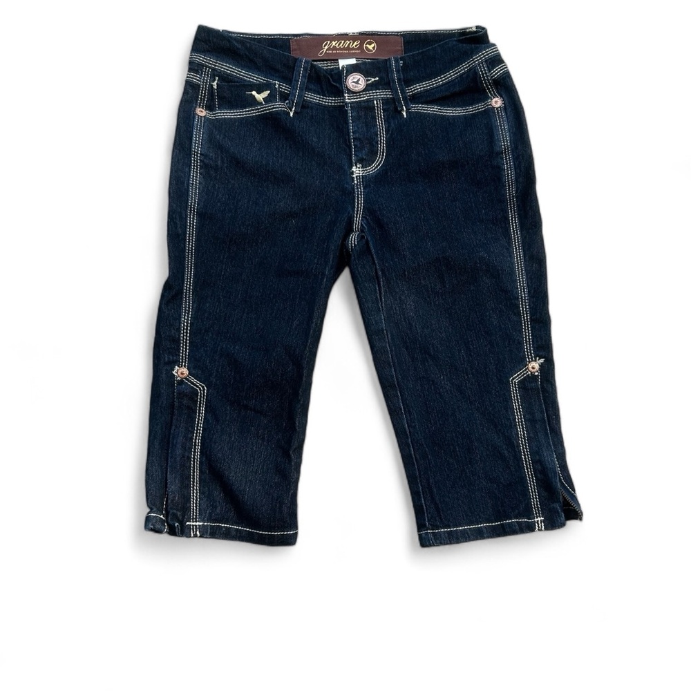 We go against the grane Bermuda short capri dark blue jeans size 0